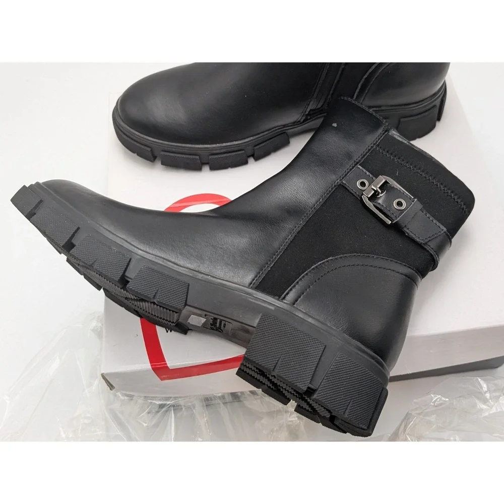 NEW Blondo Prince Women's Waterproof Leather Buckle Boot US 11‎ Black Side Zip